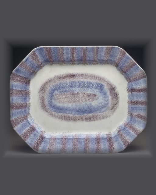 Rainbow spatter octagonal platter