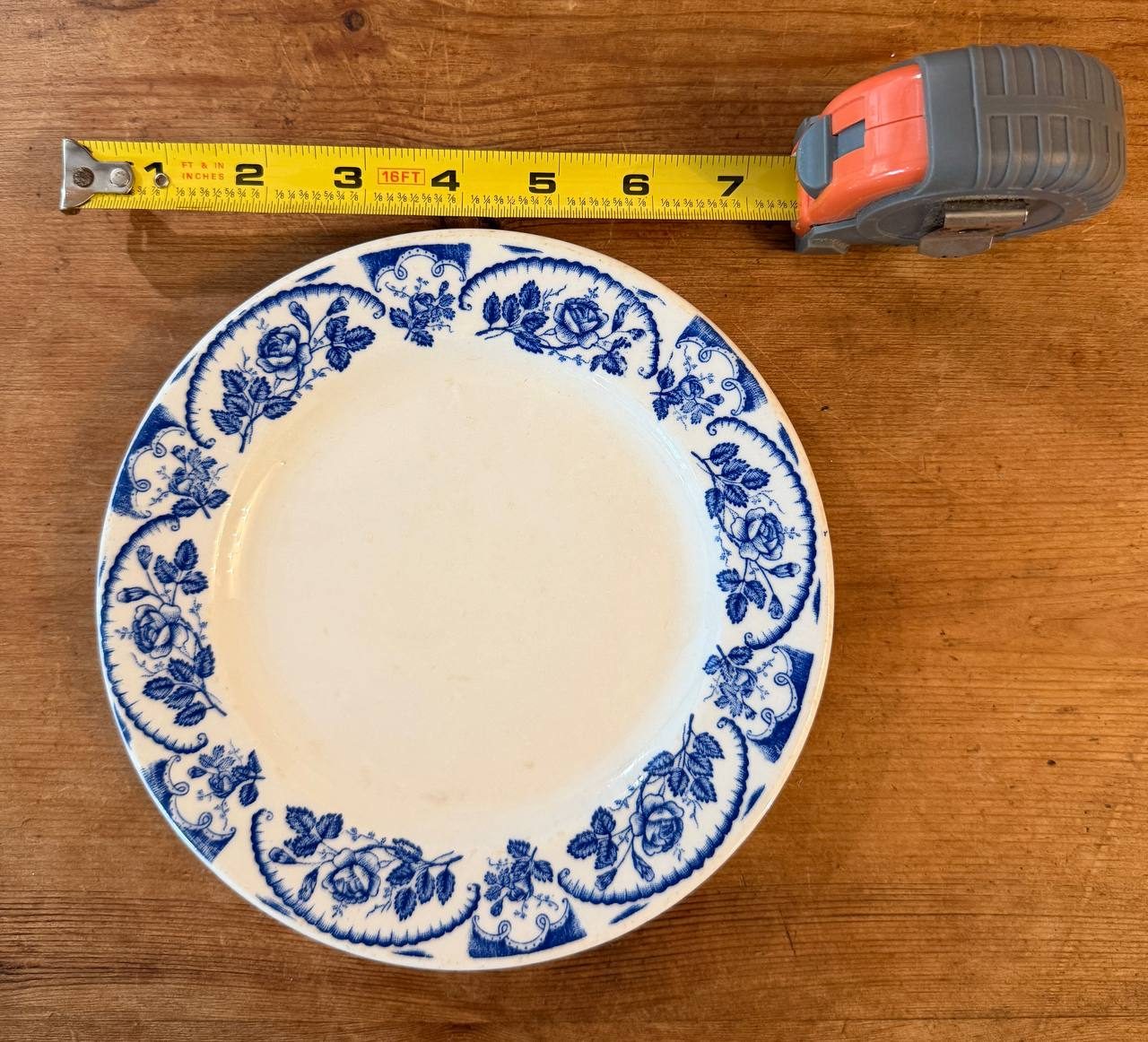 Vintage McNicol China Restaurant Ware Plates, Set of 12 — Blue Rose — photo 3