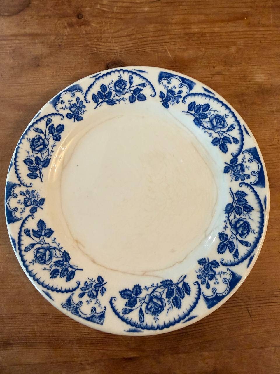 Vintage McNicol China Restaurant Ware Plates, Set of 12 — Blue Rose — photo 4