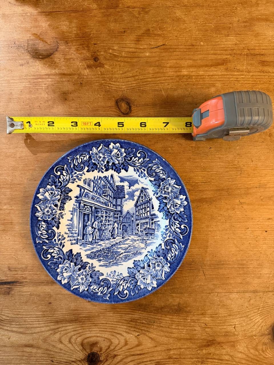 Dickens Series Blue Transferware Plate — "Little Nell & Grandfather Leaving" — photo 4