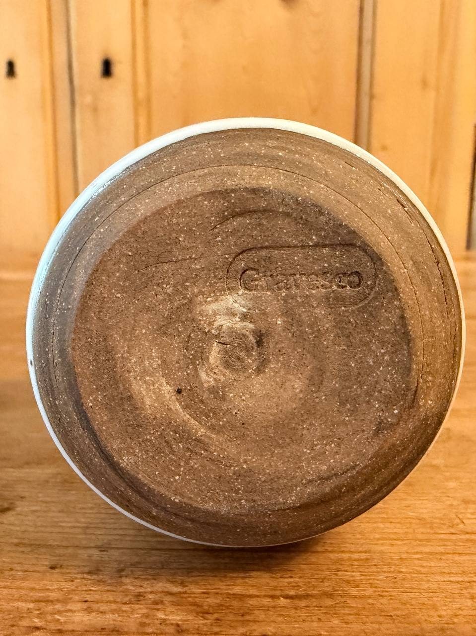 Handmade Stoneware Bud Vase — White Ribbed Beehive — photo 5
