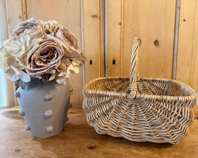 Willow Gathering Basket with Twisted Handle — Farmhouse Garden Basket