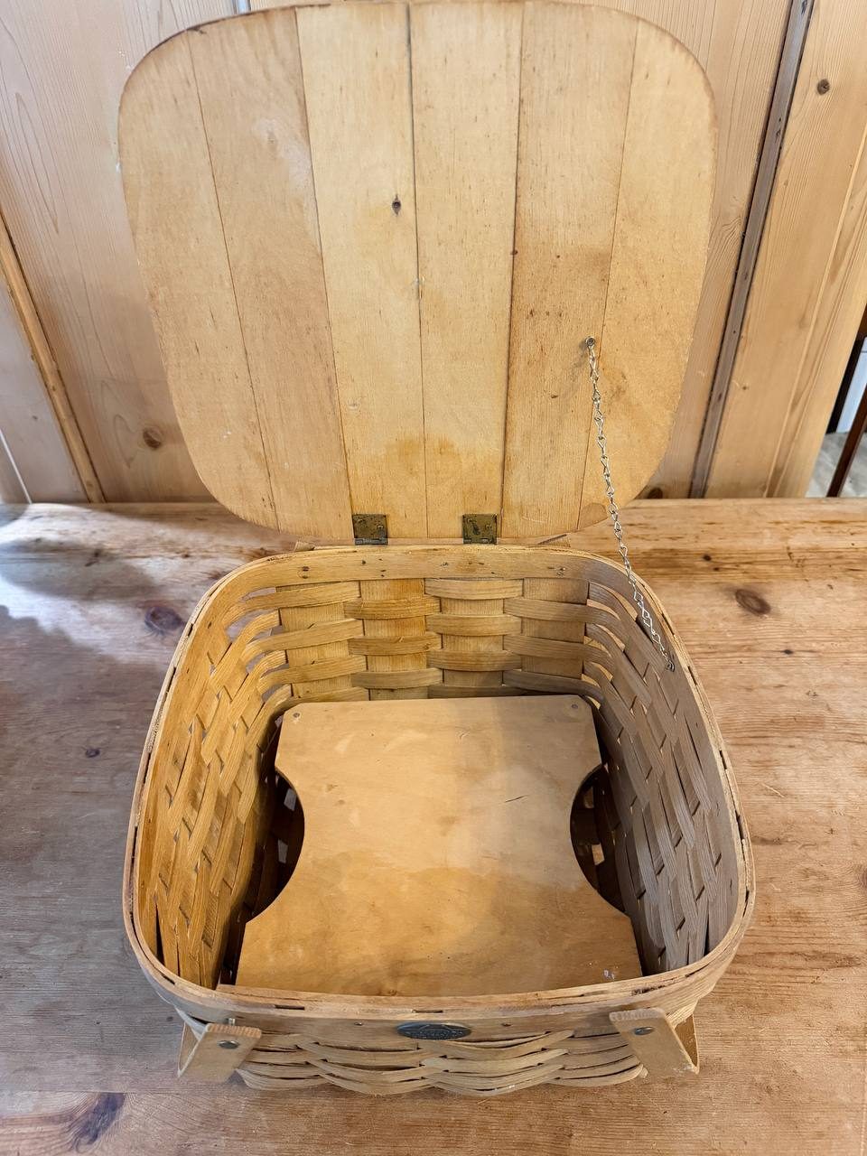 Peterboro Basket Co. Two-Pie Carrier with Riser — Made in New Hampshire — photo 2