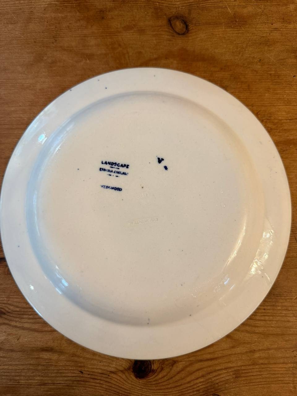 Antique Wedgwood "Landscape" Blue Transferware Plates, Set of 4 — Etruria England — photo 3