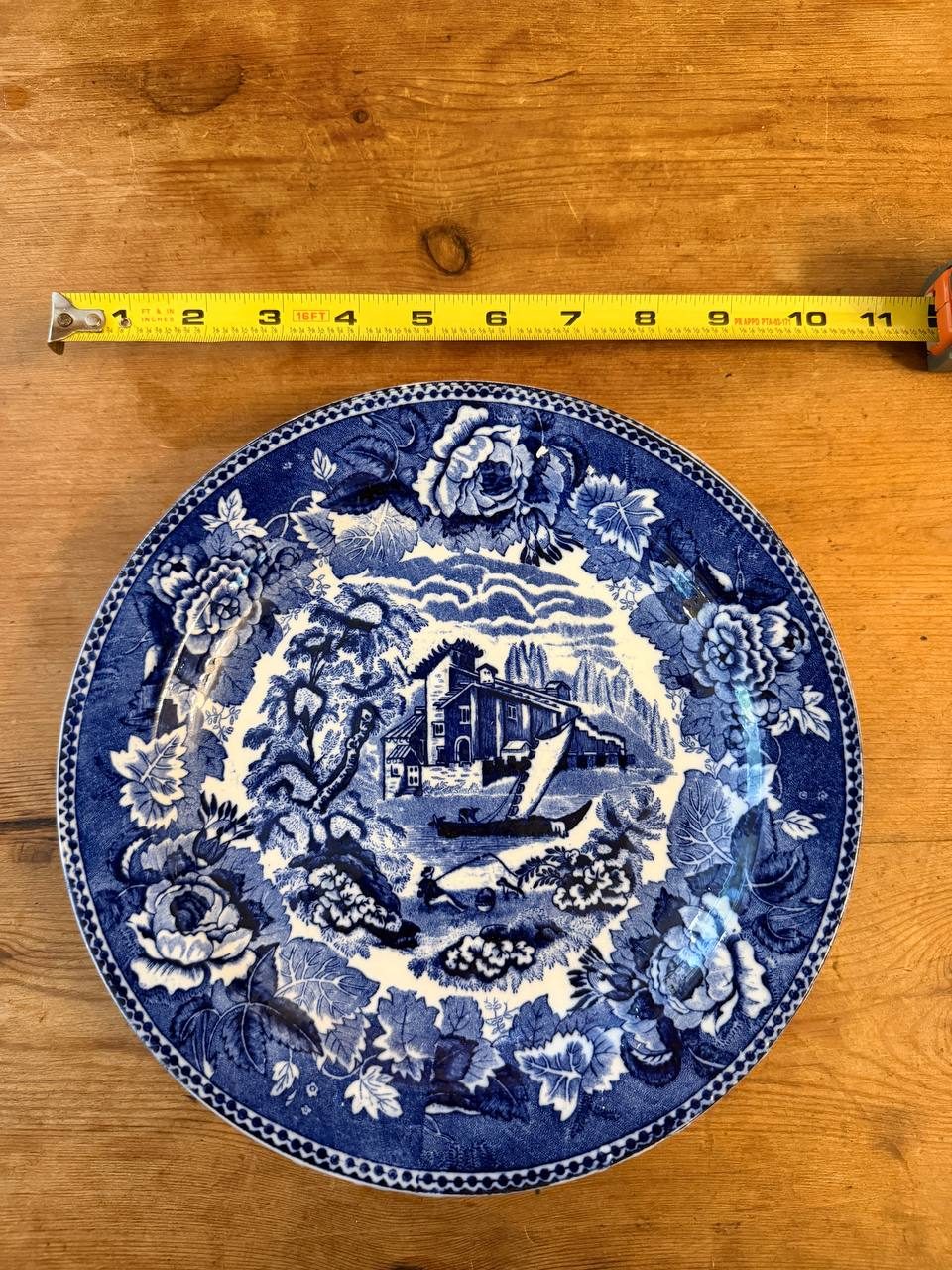 Antique Wedgwood "Landscape" Blue Transferware Plates, Set of 4 — Etruria England — photo 6