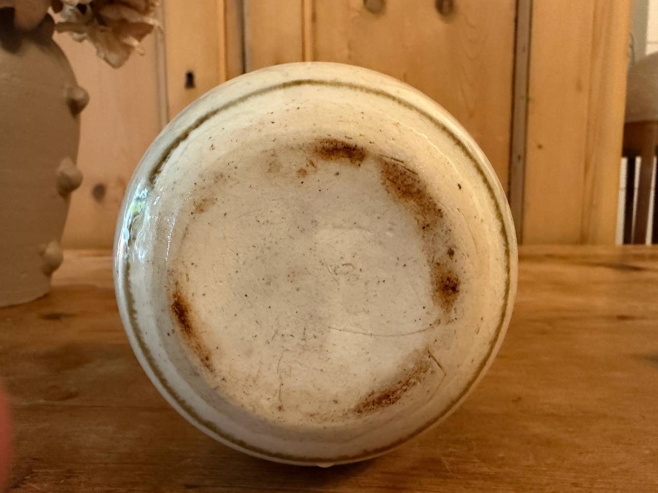 Handmade Stoneware Jug with Cork Stopper — Cream & Amber Glaze — photo 4