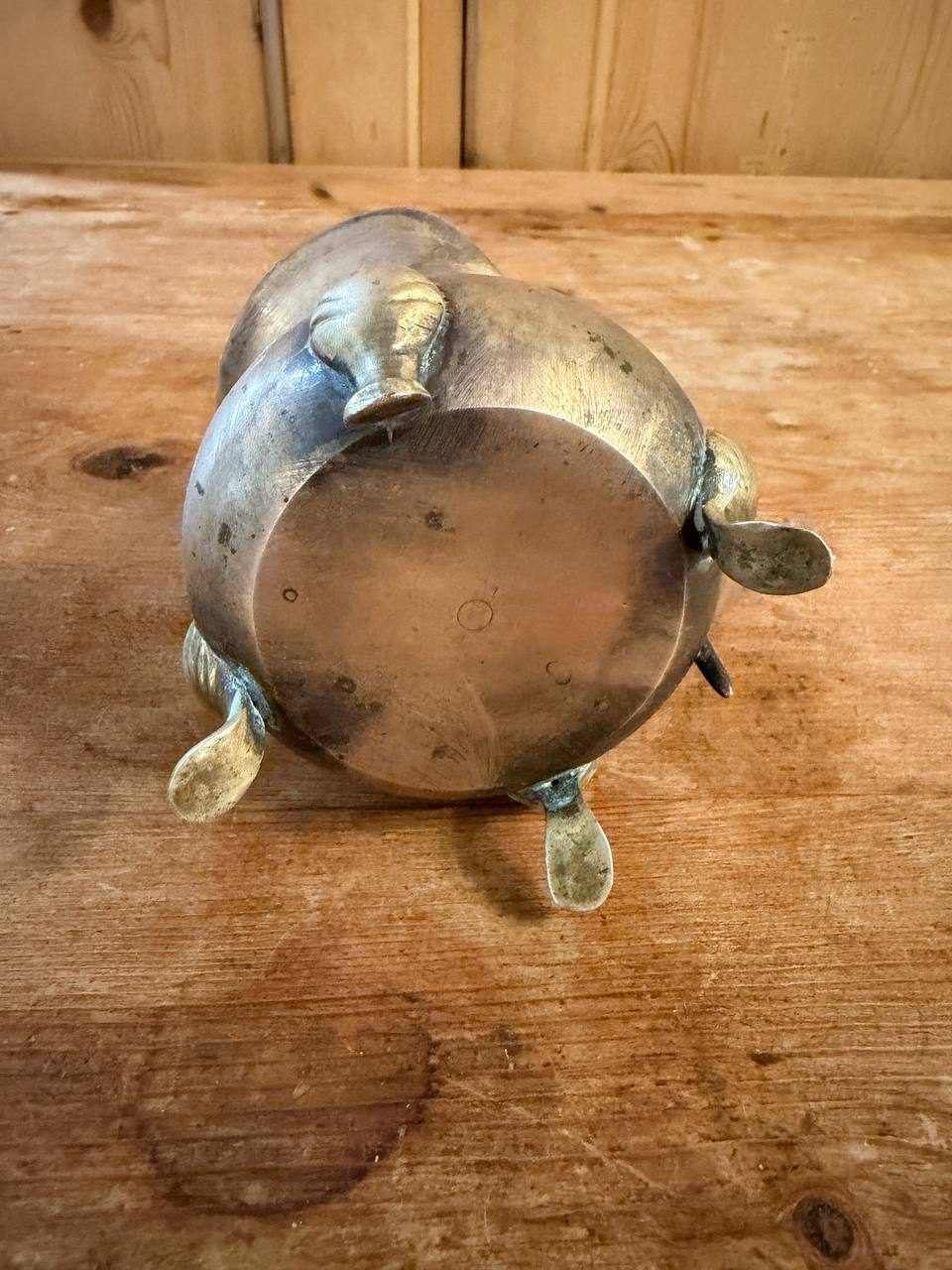 Footed Cream Pitcher on Shell Feet, Worn Silverplate — photo 3
