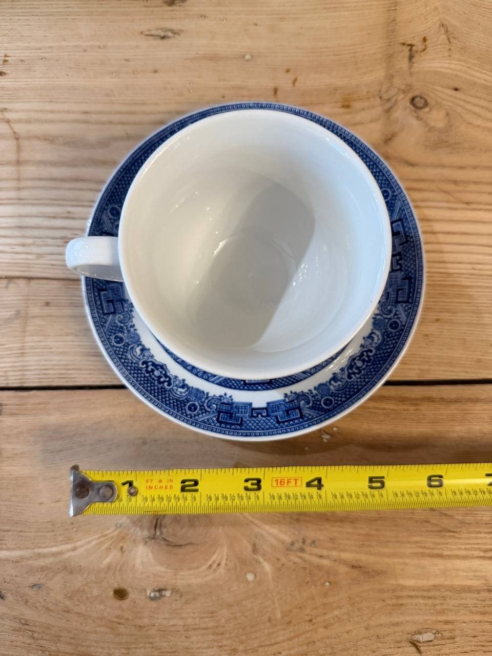 Blue Willow Transferware Cup & Saucer — Johnson Bros England Saucer — photo 3