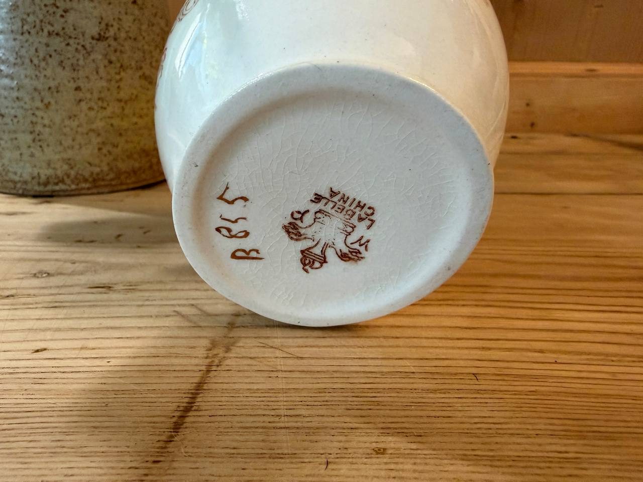 Wheeling Pottery La Belle China Creamer Small Pitcher Gold Scroll Floral c.1900 — photo 4
