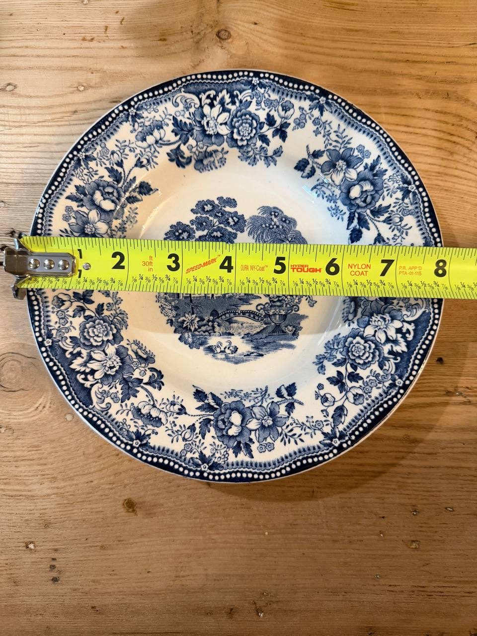 Clarice Cliff Royal Staffordshire Tonquin Blue Transferware Rimmed Soup Bowl 8in — photo 5